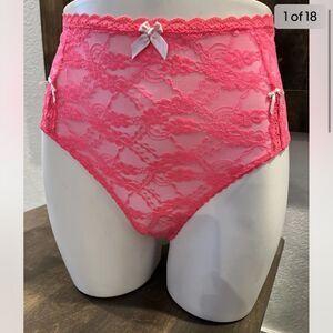 Vintage Rare VICTORIA'S SECRET very sexy high waist thong string neon pink 2014